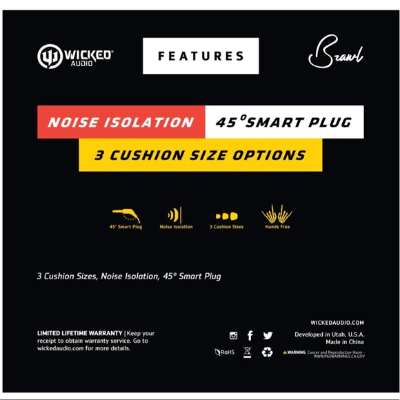 Wicked Audio Brawl Headphones - Picture 2 of 5